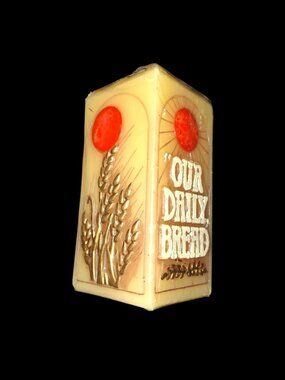 Vintage Jasco NEW "our daily bread" candle unopened pillar candle made in China